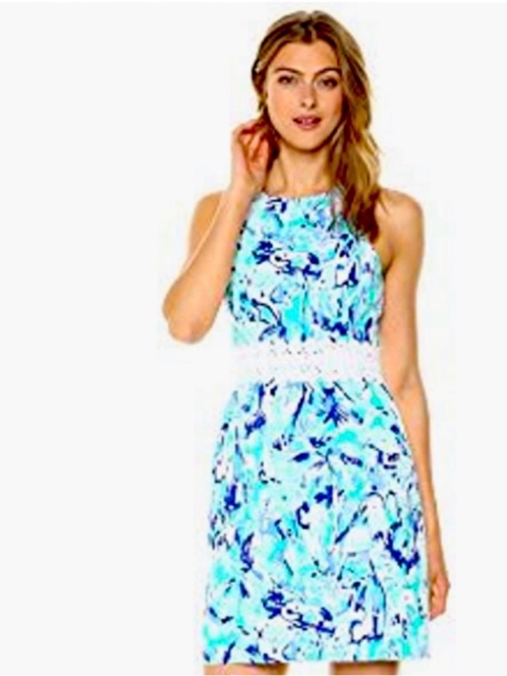 Lilly Pulitzer Blue Aqua Floral Ashlyn shift Dress